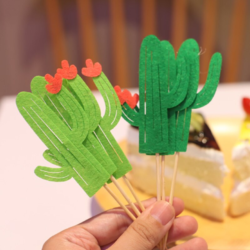 6 Stks/partij Cartoon Cactus Cupcake Cake Topper Cake Vlaggen Plug Decoratie Benodigdheden Voor Bruiloft Verjaardag Festival Party WJPDZS794