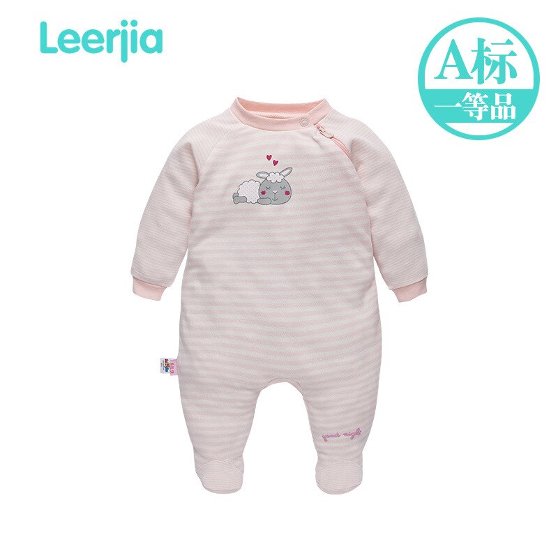 Baby Lange Mouw Jumpsuit Katoenen Baby Pyjama Seizoen Airconditioning Neonatale Kleding Klim Kleding Jumpsuit Footies Jongens Baby: Beige / 12m