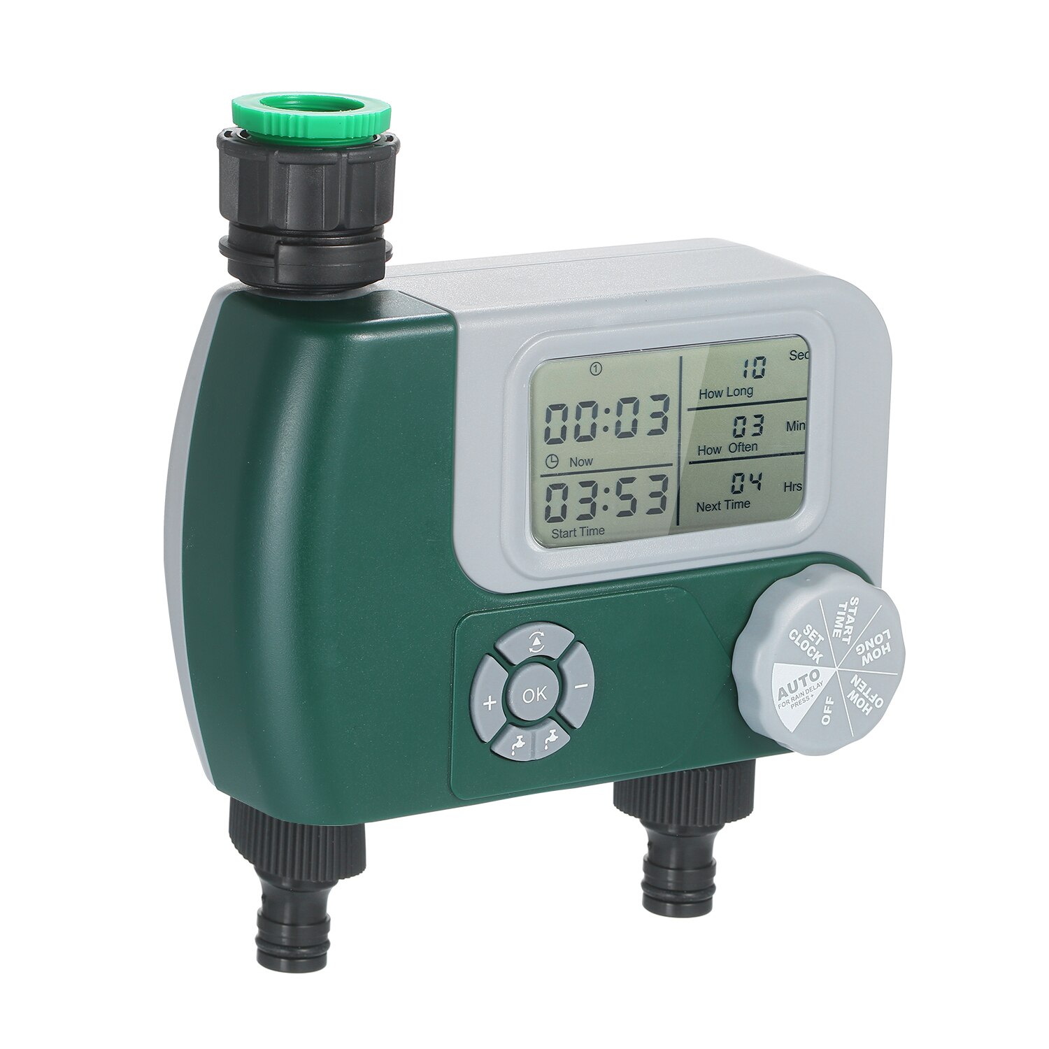 Schlauch Wasserhahn Timer draussen-Batterie Betrieben Automatische Bewässerung Sprinkler System Bewässerung Regler mit 2 Auslauf Garten Pflanzen
