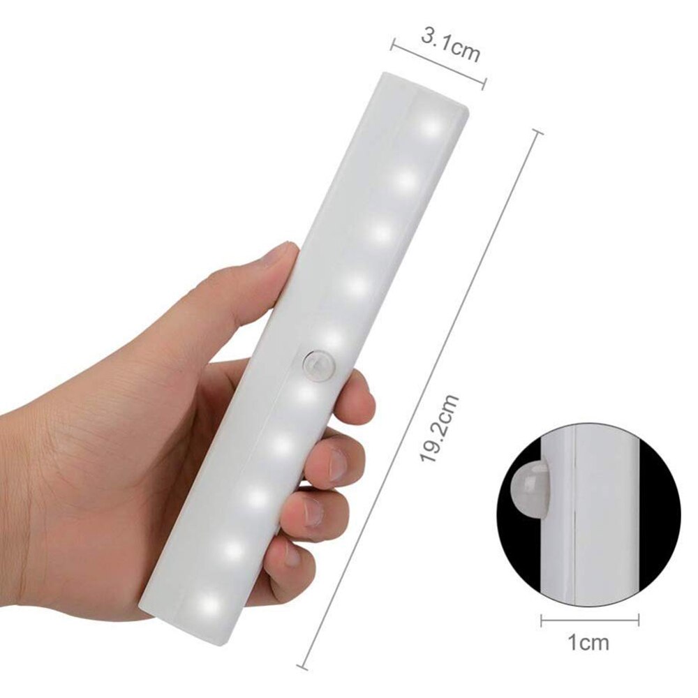 Barra de luz LED móvil sin cables para armario barra de luz autoadhesiva para armario, luz nocturna con batería, accesorios para armario de cocina
