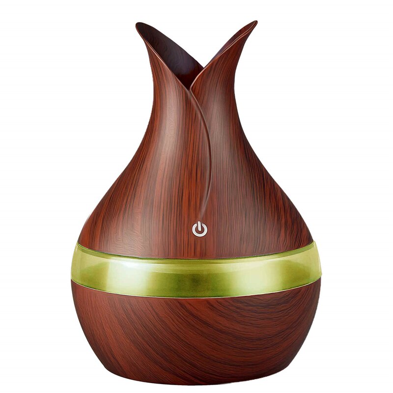 USB Wood Grain Essential Oil Diffuser 330ml Ultrasonic Humidifier Household Aroma Diffuser Aromatherapy Mist Maker with Light: B-1