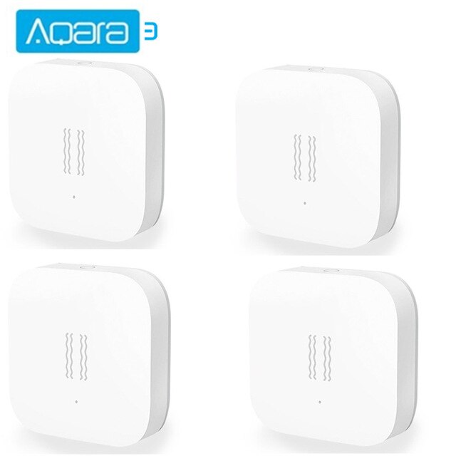 Aqara Smart Motion Sensor Vibration Detection Zigbee Shock Sensor Alarm Monitor Built In Gyro for MiHome Gateway 3 Aqara Hub: 4pcs Vibration