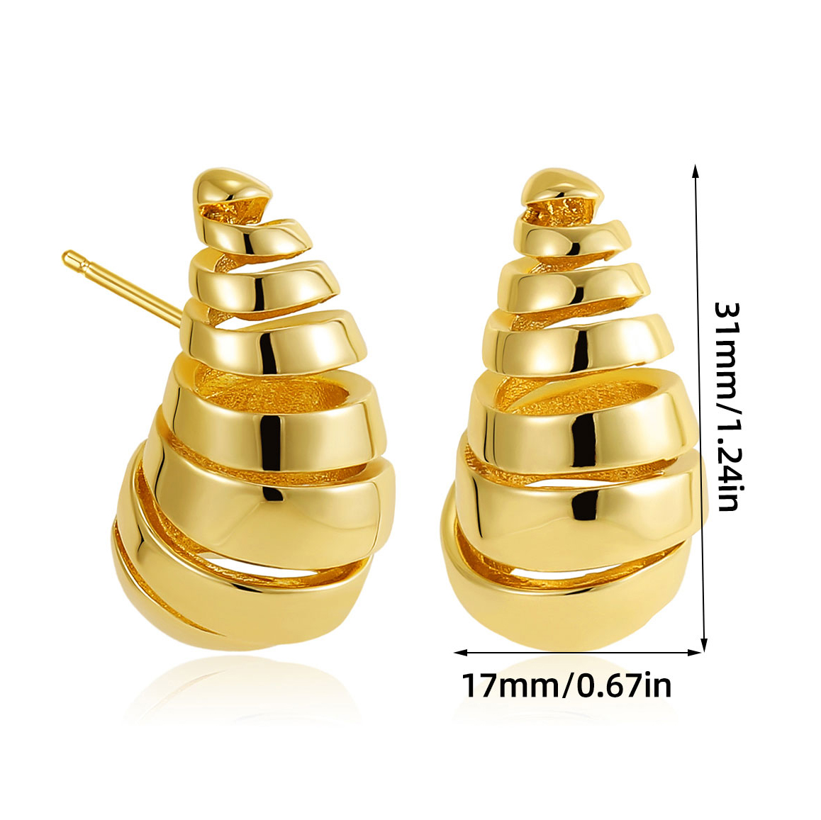 Pendientes de aro dorados gruesos de gran tamaño para mujer y niña, pendientes de gota de agua Extra grandes, aros grandes ligeros, joyería de: Color amarillo dorado claro