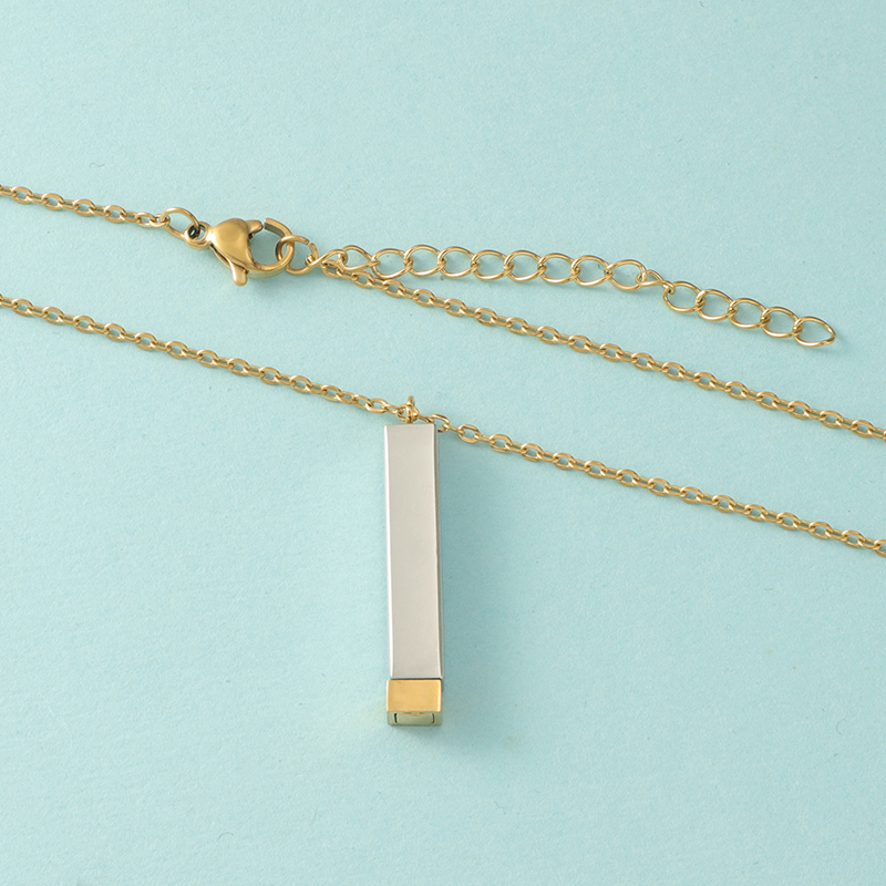 Fnixtar, 10 Uds., dijes colgantes ocultos, barra de cubo cuadrada de acero inoxidable pulido con espejo para collar DIY, joyería para amantes de amigos