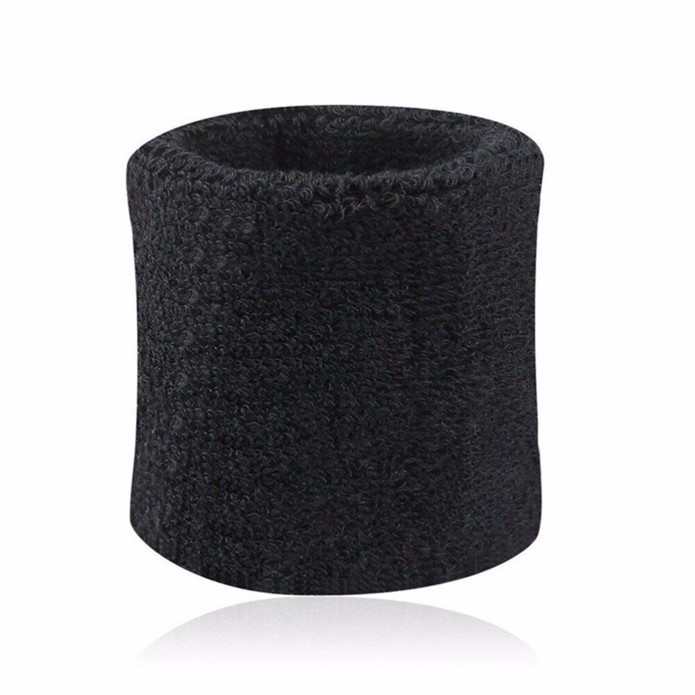 1 Pair Cotton Fiber Soft Wrist Bands Sweatbands Sports Wrist Support Brace Wrap Sweat Wristband Tennis Squash Badminton Gym