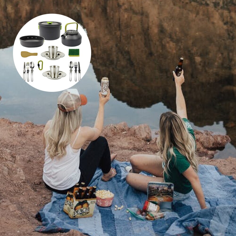 1 Set Portable Compact Practical Cookware Camping Outdoor for Outdoor Camping Cooking