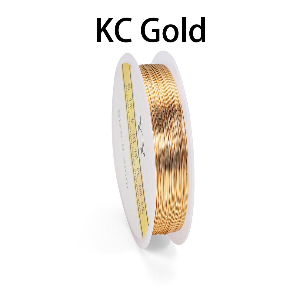 1 rolle Gold Farbe Kupfer Draht 0,2/0,3/0,4/0,5/0,6/0,7/0,8/1,0mm Perlen Schnur DIY für Schmuck Machen Zubehör: 10mm / WHITE