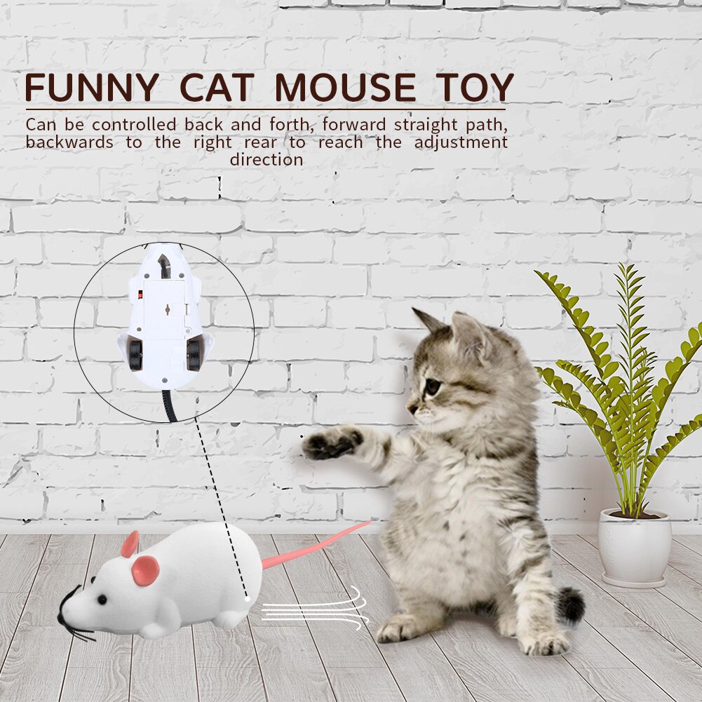 Ratón electrónico a control remoto para gatos y mascotas, juguete interactivo divertido de felpa con control remoto inalámbrico, en 4 colores, para gatitos y Mascotas