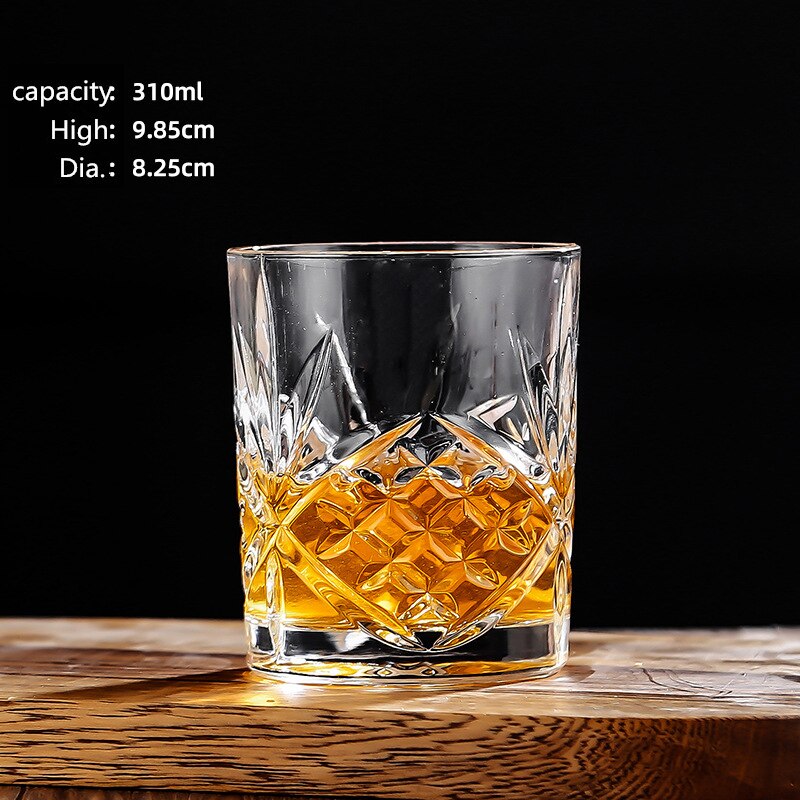 Kristallen Glazen Cup Decanter Set Whisky Karaf Cup Whisky Karaf Fles Wijn Decanter Fles Set: Donker Kaki