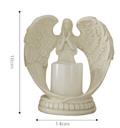 Ange Statue bougeoir électronique chandelier décoration Christ prière maison et église décoration résine matériel: B
