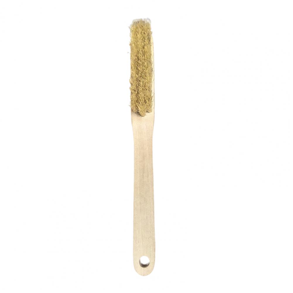 Cepillo de escalada en roca de madera, cerdas de jabalí gruesas, depurador portátil para escalada en interiores y exteriores, herramienta de limpieza de tiza: Plata