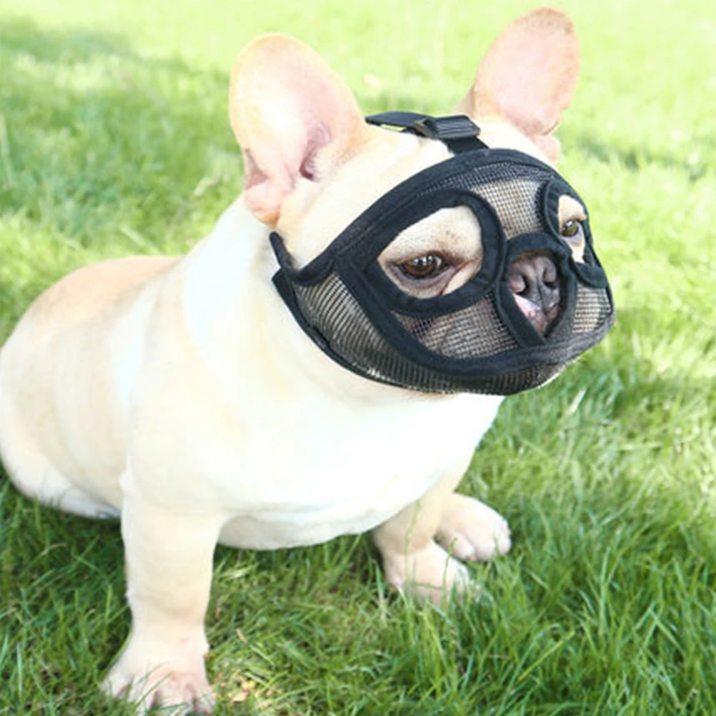 Hond Muilkorven Verstelbare Franse Bulldog Snuit Hond Mondmasker Ademende Snuit Voor Anti Stop Blaffen Voorkomen Bijten