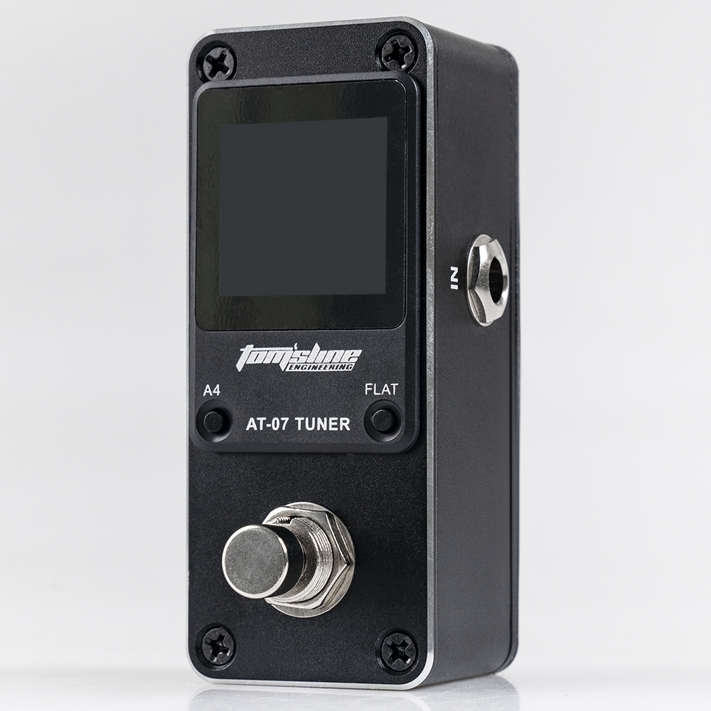 AROMA AT-07 Mini afinador de Guitarra de pie pantalla HD Pedal de efecto Guitarra sintonizador de afinación cromática carcasa de Metal accesorios de piezas de Guitarra
