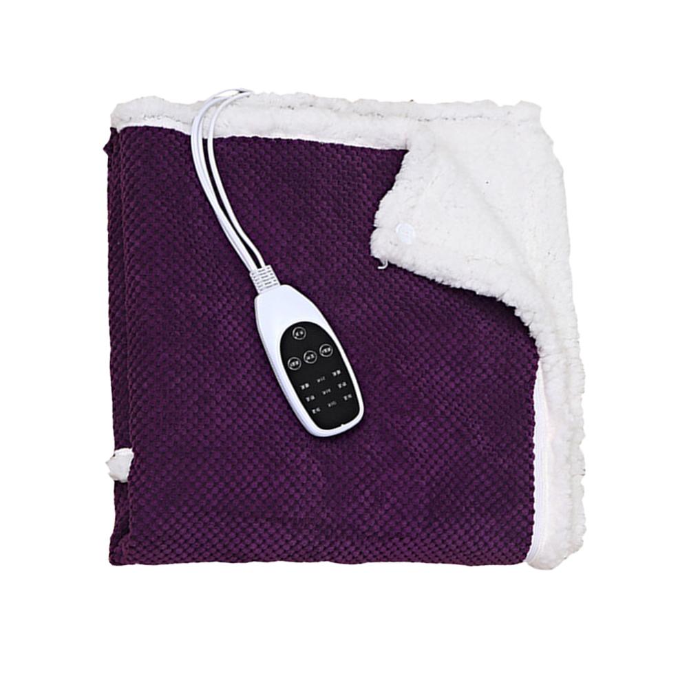Physiotherapy Electric Heating Pad For Cramps Back Pain Double-sided Heating Blanket Washable Soft Warmth Heat Pad: Purple S