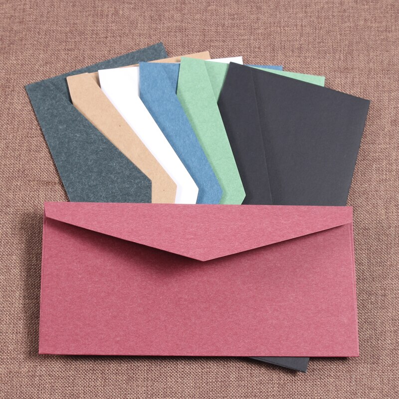 10 stks/partij Vintage Kraftpapier Envelop Brief Rood Zwart Europese Stijl Envelop voor Visitekaartje Uitnodiging Zwarte Envelop