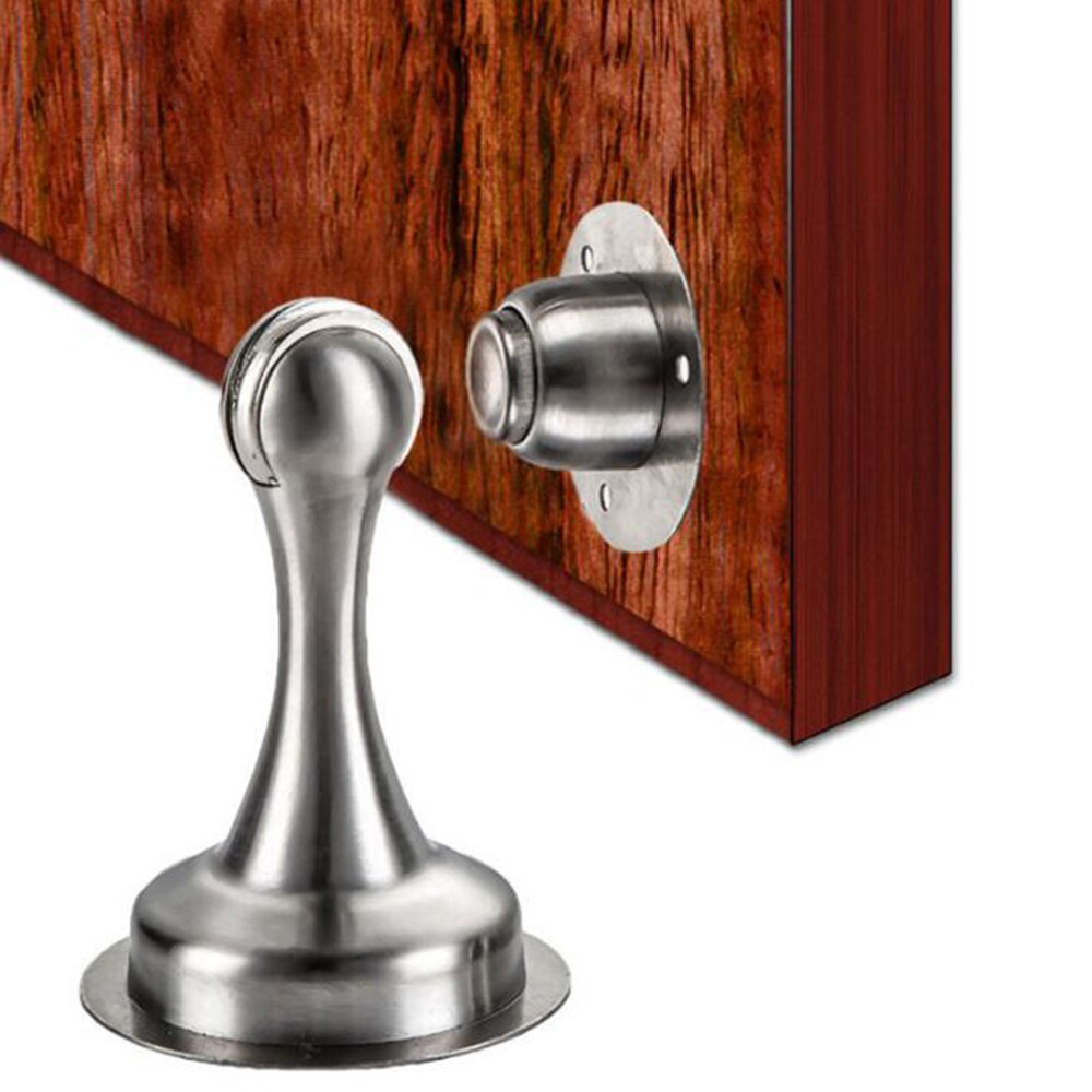 Magnetic Door Stops Stainless Steel Door Holder Stopper Floor Mounted Door Hidden Sticker Stop Home Furniture Hardware Accessory
