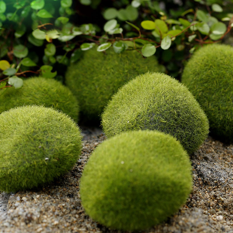 Tailles de roches mousses artificielles | Pierres artificielles décoratives en fausse mousse verte recouverte