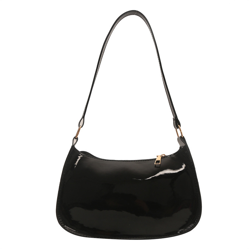 PU Leather Solid Color Small Square Bag Single Shoulder Armpit Handbag Women's Casual Commuting Bag Korean Style