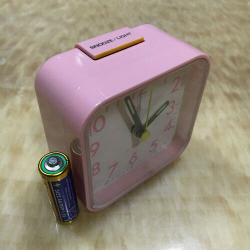 PT157 Travel Quartz Beep Alarm Clock White BLACK Blue Pink Genuine Brand Small Clocks