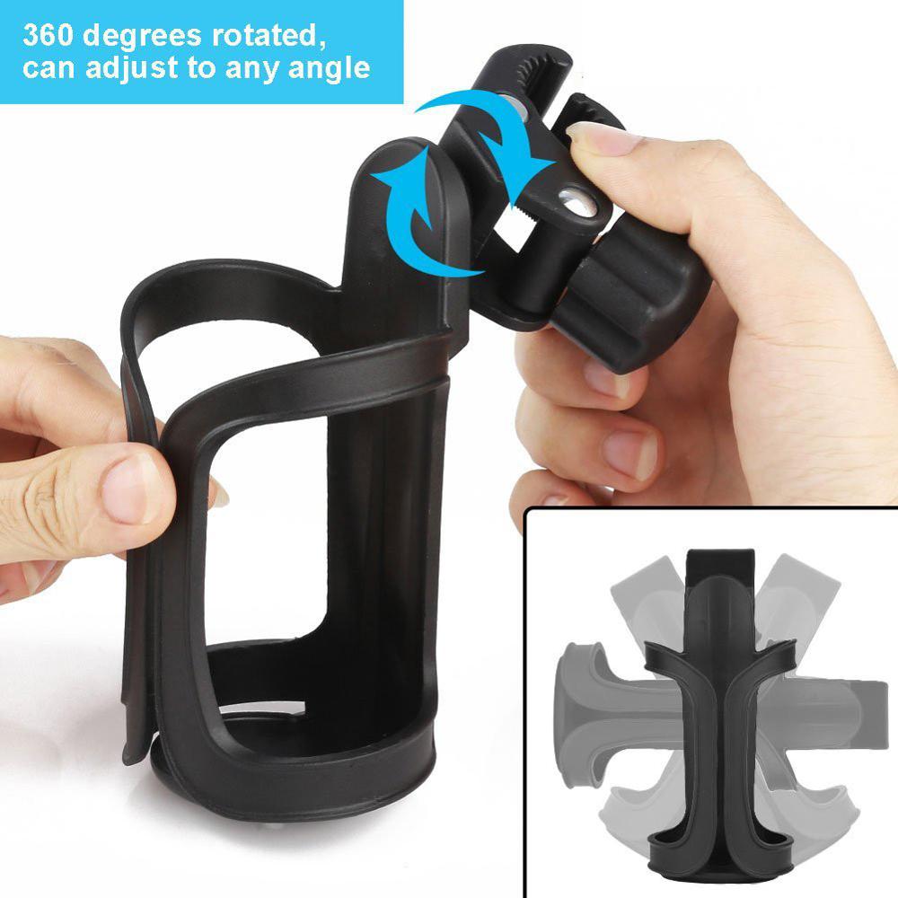 Porte-gobelet Silicone Poussette - Support Universel Flexible Bouteille/Téléphone - Rose - Pour Poussette, Vélo, Running