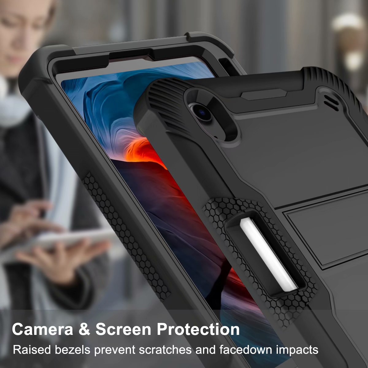 3 layers Full Body Protective shockproof hard PC+ Soft Silicone Cover Kickstand Cases for iPad Mini 6 Case