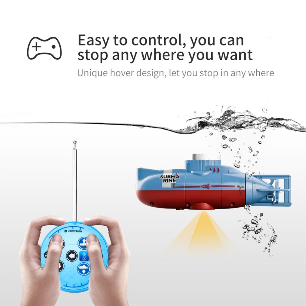 Mini RC Submarine 6 Channel Remote Control Boat Ship Waterproof Diving Toy Simulation Model For Kids