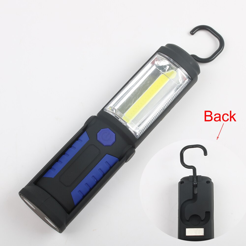 USB Rechargeable COB LED Flashlight COB light strip +1LED Torch Work Hand Lamp lantern Magnetic Waterproof Emergency LED Light