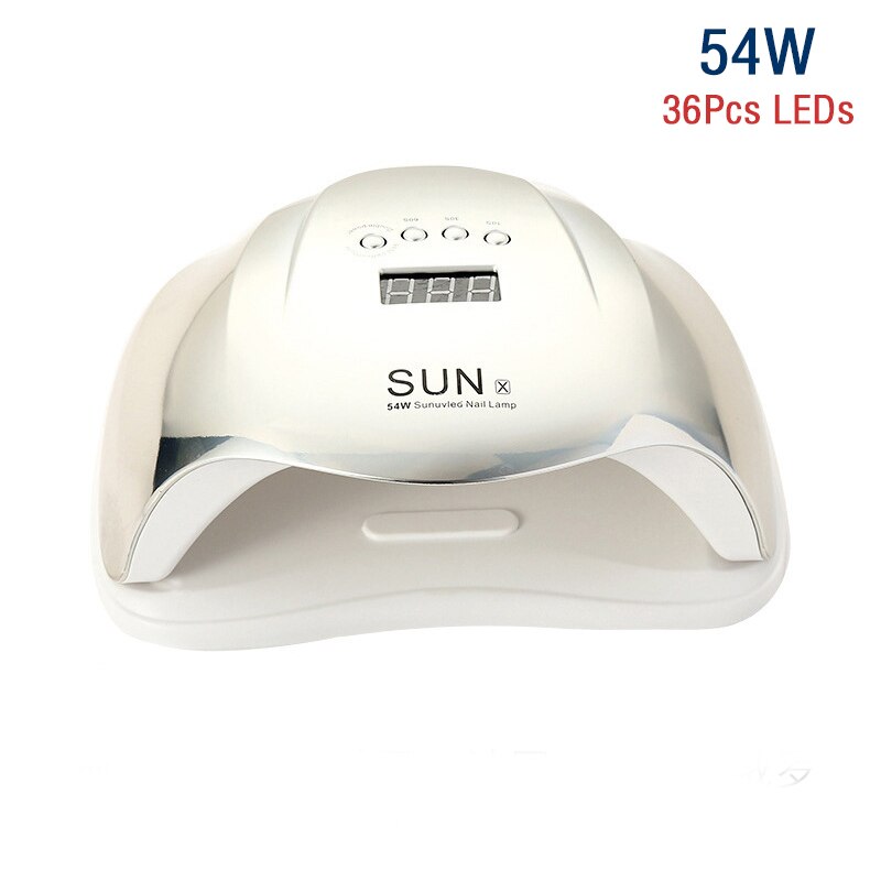 Secador de uñas , lámpara LED UV de 78W para todo tipo de esmaltes de uñas de Gel, 39 Uds. LED de secado rápido, con temporizador y Sensor inteligente: SUNX-Silver