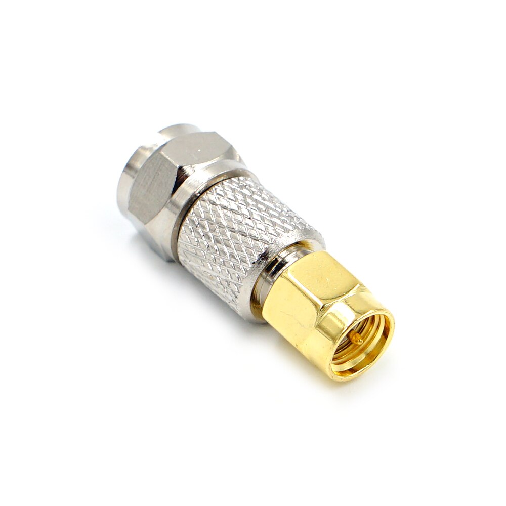 10 Stuks F Type Stekker Naar Sma Stekker Rechte Rf Coax Adapter F Connector Naar Sma Converter Gold tone