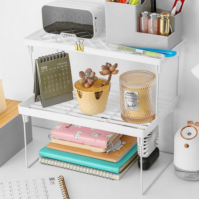 Organizador de cocina de Material ABS, soporte con ranuras para cocina, estante de almacenamiento, soportes para armarios, ahorro de espacio, estante para almacenamiento plegable,