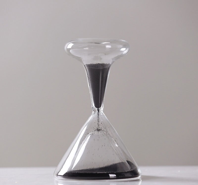 1 min Simple moderne européen verre à vin forme double couche verre minuterie sablier maison salon décoration ornements: Black