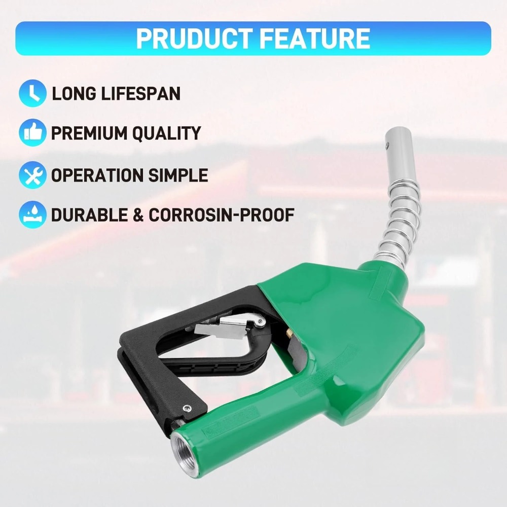 Bico de abastecimento com desligamento automático, bico para gasolina/diesel em liga de alumínio à prova de vazamentos, adequado para abastecimento em postos de gasolina e garagens.