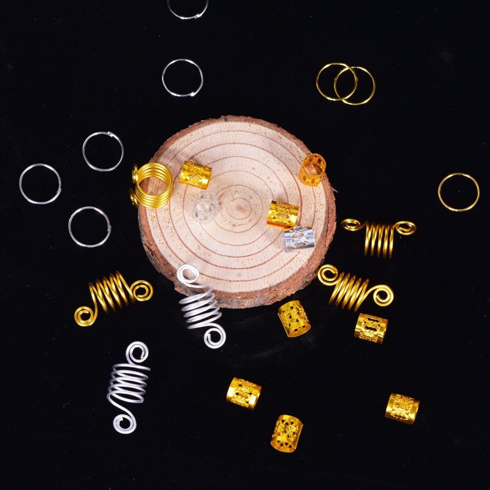 Anillos africanos de Metal para el pelo, abalorios para el pelo, tubos para el pelo, trenzas para el pelo, accesorios de decoración de joyería de oro, 60 uds.