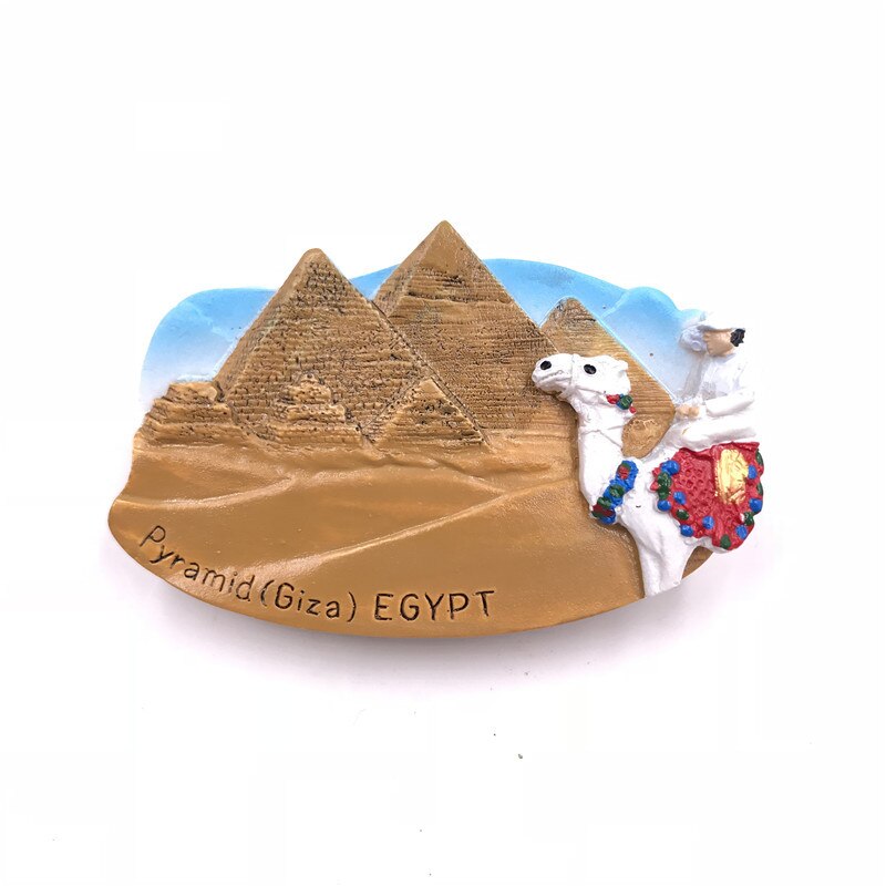 Egyptisk turist souvenir køleskab klistermærke farao mumie pyramide 3 drefrigerator sort kat cleopatra køleskabsmagneter klistermærke: Pyramiderne i egypten