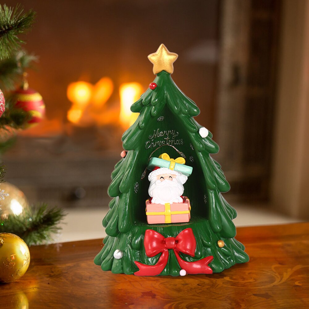 Christmas Santa Tafel Boom Ster Lichten Lamp Grote Tafelblad Kantoor Xmas Decoratie Pvc Wit Hout Thuis Ornamenten