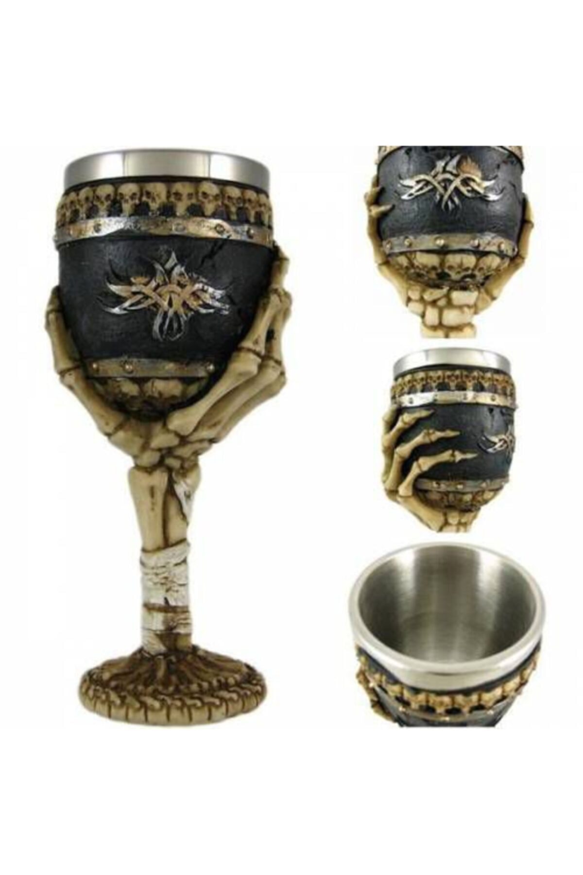Beer Glass Skull Mug Espresso Coffee Cup Set Handmade Beer Mug Tea Glass Whiskey Glass Tumbler Drinkware steel resin 3D: Brown