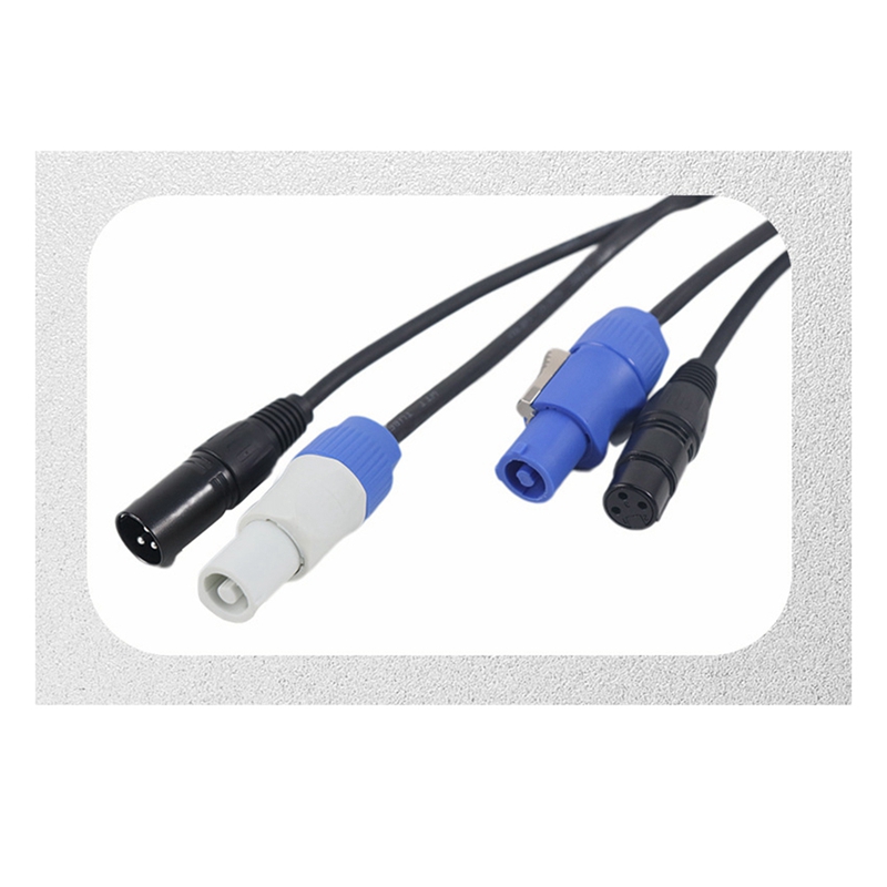 Powercon DMX Kabel - Powercon Kontakt och DMX XLR Signallinje för Belysning