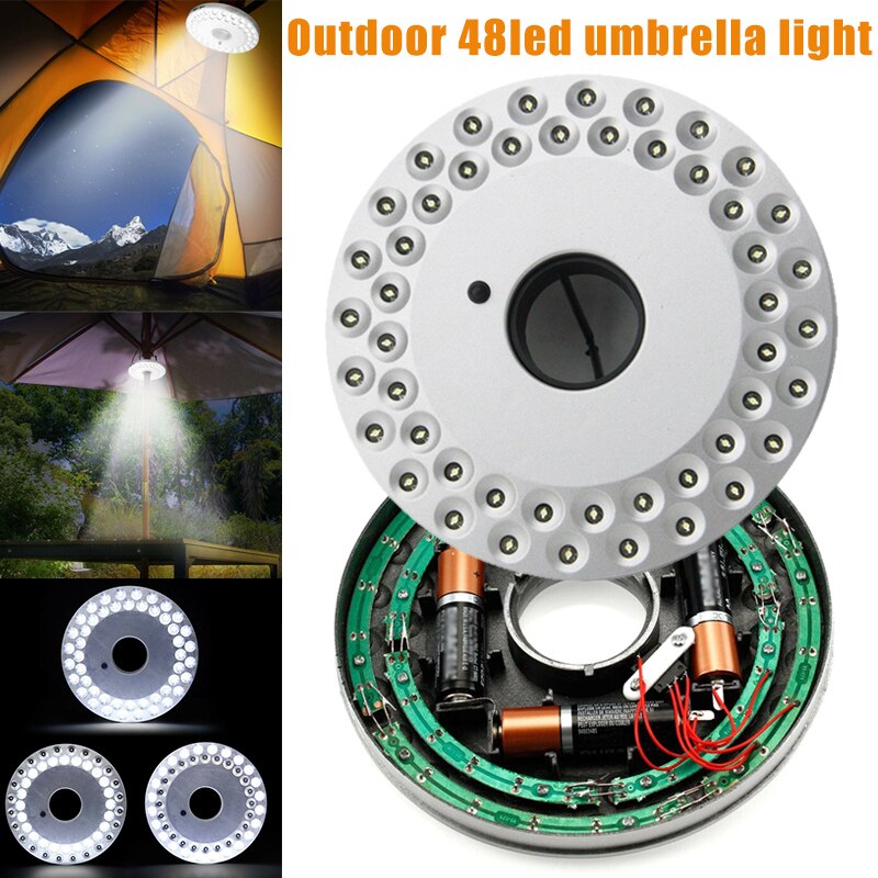 Nyeste utendørs 48 ledet lys paraply lampe camping lampe fiske lampe nødlampe telt tamp
