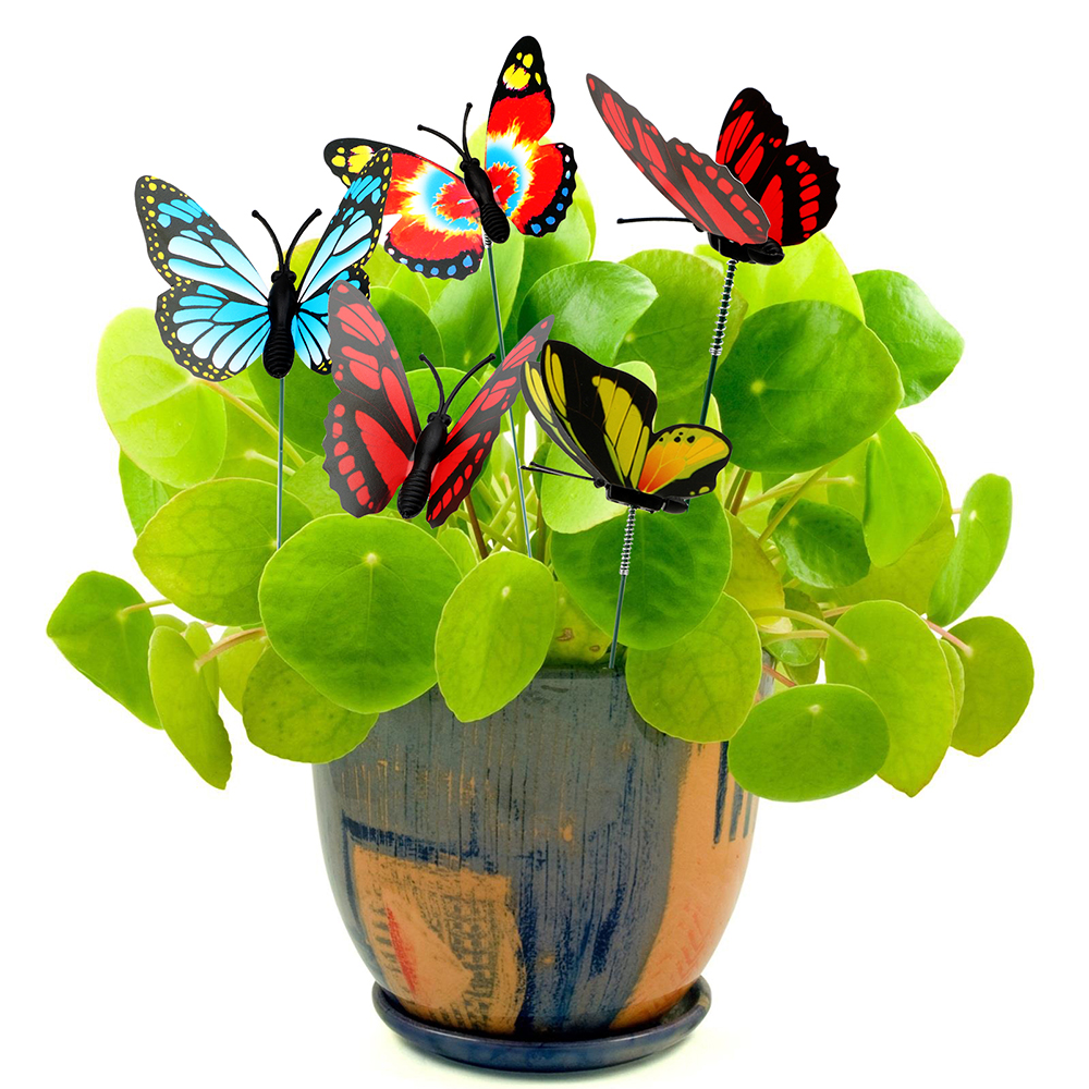 5 Pcs/Bunch Colorful Butterfly Stakes Butterfly Flower Pots Decoration Home improvement With Pile Garden Supplies Outdoor Decor