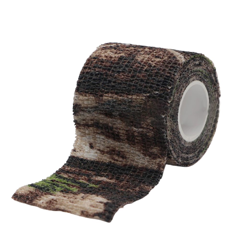 Handwerkzeug Camo Form Wiederverwendbare selbstklebende Camo Jagdgewehr bieten Isolierung Stoffband Wrap Polyester Tarnung Ausrüstung: Silber