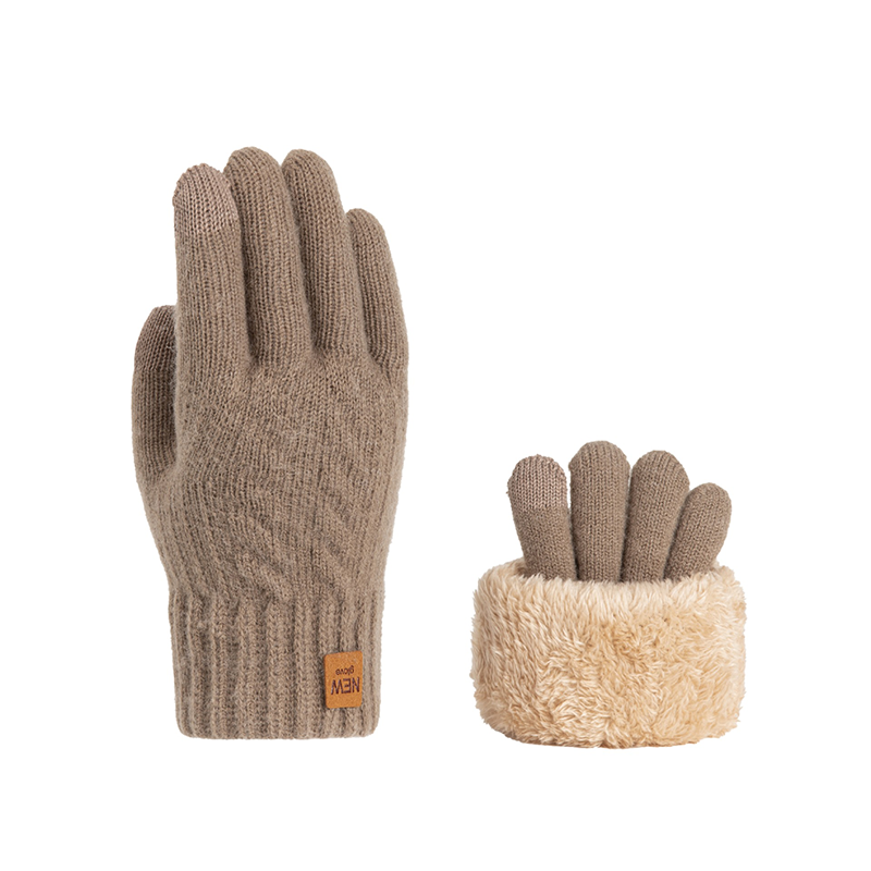 Moda inverno luvas de malha quente para mulheres homens engrossados e resistentes ao frio luvas de tela de toque forro de lã acessório de alta qualidade: Verde exército