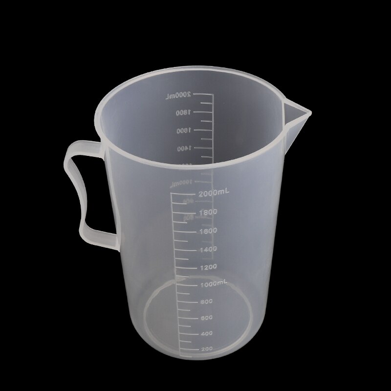 Homebrew Plastic Beakers,Food Grade Measuring 2000ml Beaker with Handle Temperature Acid Resistant Cup for Wort Beer Wine Making: Default Title