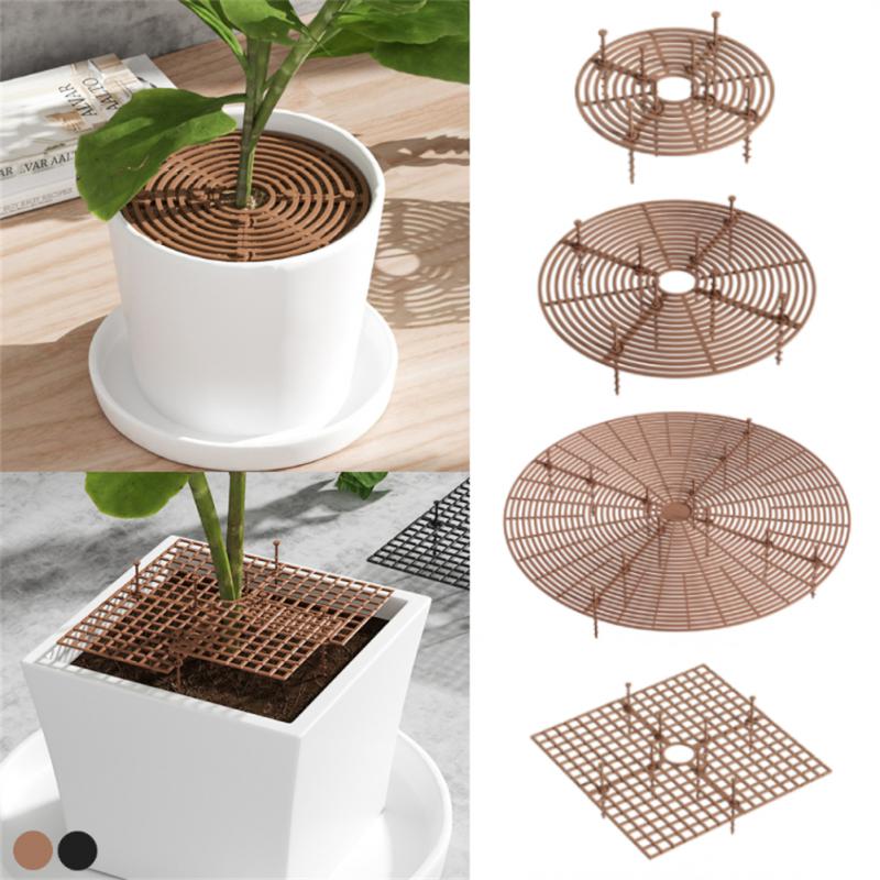 19/52CM Multi-use Plant Pot Cover Square/Round Plastic Pot Grid Soil Guard Cover Plant Protector Garden Accessories