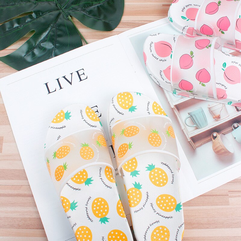 Dames slippers zomer mooie dames casual slip on fruit strand slippers dames thuis badkamer slides slippers vrouw