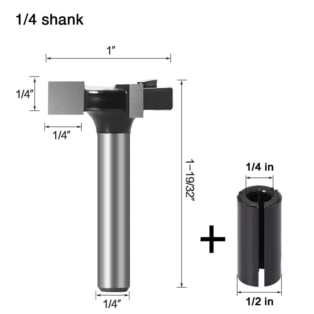 Spoilboard Surfacing Router Bit 1/4 inch 6mm Shank 1 inch Cutting Diameter + Adapter Slab Flattening Router Bit Planing Bit Wood: NO3 1l4x1 Adapter