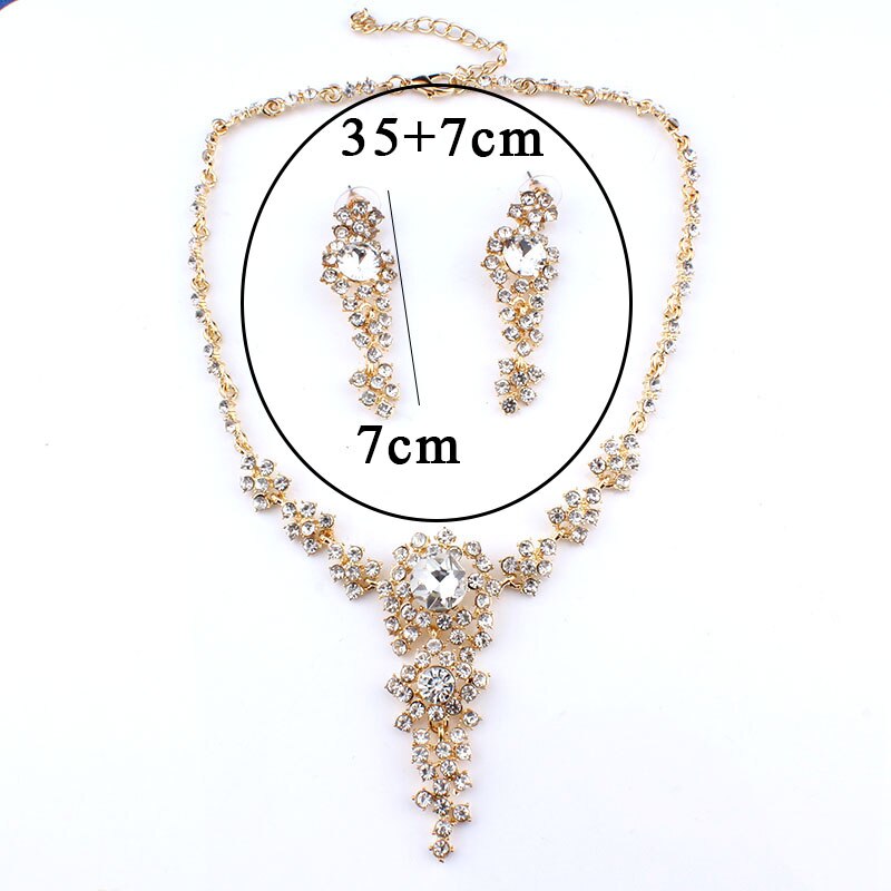 Jiayijiaduo Bruiloft Sieraden Sets Bruids Ketting Set Voor Vrouwen Kleding Accessoires Sieraden Lange Oorbellen Kristallen Sieraden