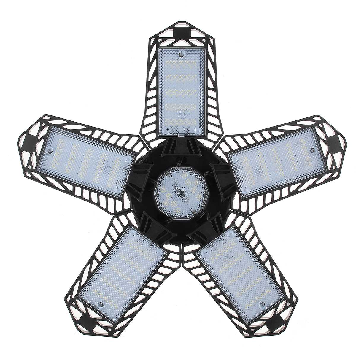 5 Adjustable Panels LED Garage Light E27 Deformable Ceiling Light 10000LM For Shop/Storage/Warehouse Workshop Lighting: 10000LM Black