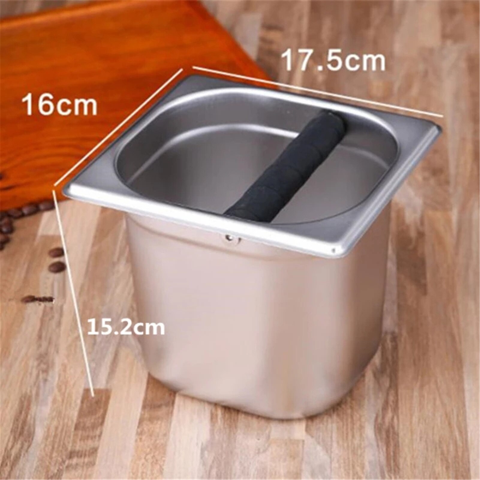 Portable Stainless Steel Coffee Box Espresso Grounds Waste Bucket Container Recycling Bucket Trash Coffee Powder Residue Box