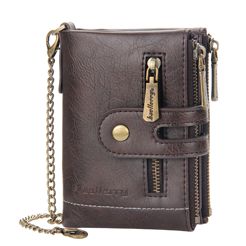 Luxus Männer Leder kurz Brieftasche retro Multi-Funktion Karte Halter Brieftasche Geschäft lässig klein Münze Geldbeutel Brieftasche Pro Männer: Kaffee
