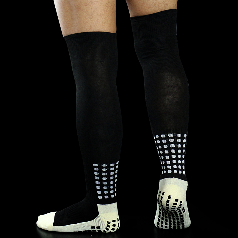 9-farbige lange Fußballsocken für Männer und Frauen, Sport-Silikon-Anti-Rutsch-Fußballsocken, verschleißfest, schweißabsorbierend: Beige